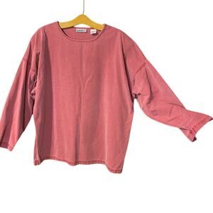 Vintage Sunbelt Rust Red Heathered Long Sleeve cotton Shirt XL USA made